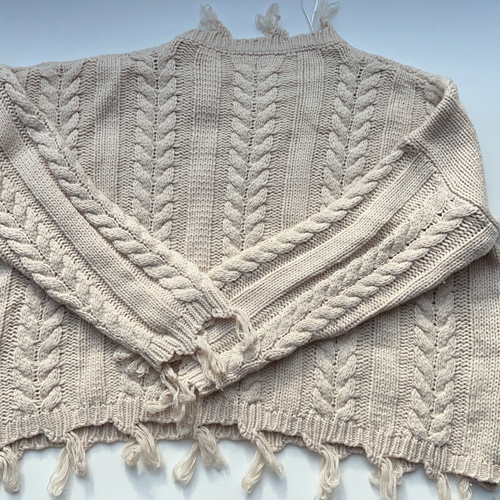 Altar'd State Cream Cable Knit Sweater - Picture 12 of 12